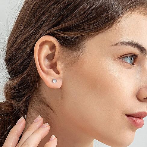 TGNEL Pure Titanium Earrings Studs Nickel-Free Hypoallergenic Earrings for Sensitive Ears, Dainty Hexagon/Triangle/Square/Rectangle Geometric Stud Earrings for Women Men in Kuwait