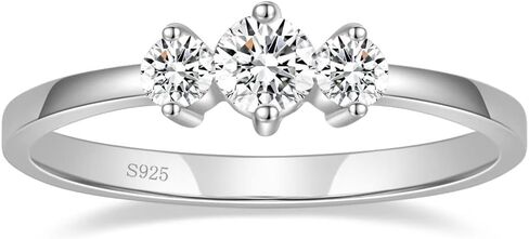 Mameloly 925 خاتم زفاف من الفضة الاسترليني للنساء التراص مكعب مستدير من الزركونيوم تشيكوسلوفاكيا خواتم الخطوبة لمقاسها 4-10 in Kuwait