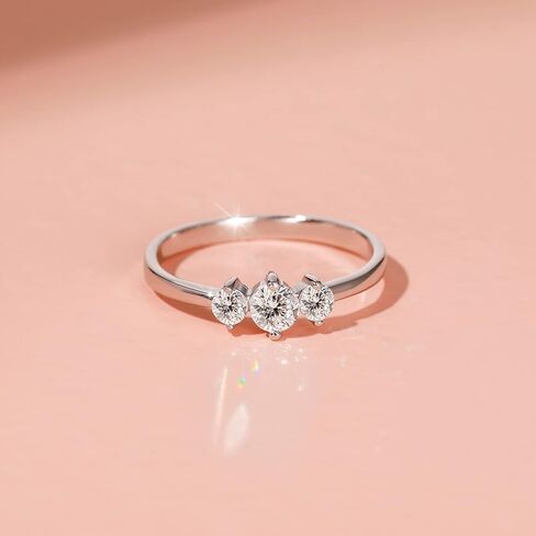 Mameloly 925 خاتم زفاف من الفضة الاسترليني للنساء التراص مكعب مستدير من الزركونيوم تشيكوسلوفاكيا خواتم الخطوبة لمقاسها 4-10 in Kuwait