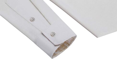 قمصان Daupanzees للرجال من القطن والكتان بأكمام طويلة وتصميم فاخر بطباعة بيزلي، قميص كاجوال بأزرار سفلية in Kuwait