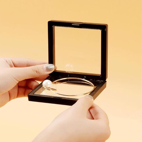 BALLETBYM 20 علبة عرض إطار عائم ثلاثي الأبعاد، حوامل عرض العملات المعدنية، إطارات عائمة سوداء ثلاثية الأبعاد لحلق قلادة سوار، ميدالية AA، أصداف، حفريات، أحجار كريمة، معادن، صخور in Kuwait