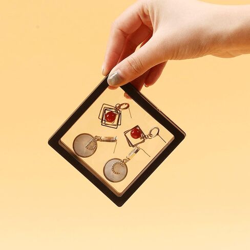 BALLETBYM 20 علبة عرض إطار عائم ثلاثي الأبعاد، حوامل عرض العملات المعدنية، إطارات عائمة سوداء ثلاثية الأبعاد لحلق قلادة سوار، ميدالية AA، أصداف، حفريات، أحجار كريمة، معادن، صخور in Kuwait