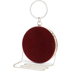 Selighting Round Velvet Clutch Purses for Women Evening Bags Formal Wedding Purse Prom Cocktail Party Clutch Hand Bag in Saudi Arabia