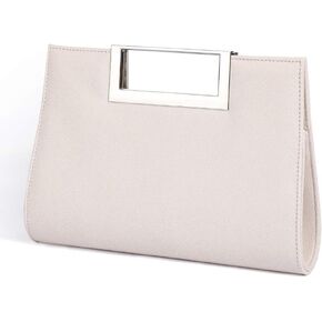WALLYN'S Clutch Purse for Women PU Leather/Straw Evening Party Metal Grip Cut it out Handbag with Shoulder Chain Strap