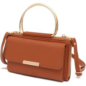 EVVE Small Top Handle Wristlet Clutch Purse,Trendy Crossbody Cell Phone Wallet Purse For Women