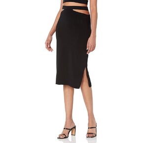The Drop Women's Valentina Slim Cutout Pull-On Midi Sweater Skirt