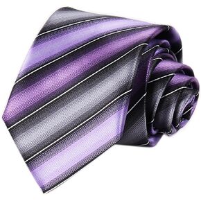 Kihatwin Men's Striped Ties Repp Smooth Graduation Formal College Suit Necktie