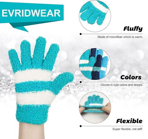 Evridwear Kids Winter Gloves, Fluffy Stretchy Warm Winter Gloves for Kids, Boys & Girls Outdoors Playing, Go to School in Kuwait
