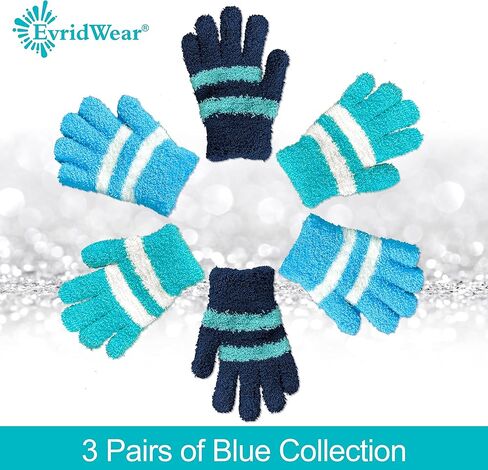 Evridwear Kids Winter Gloves, Fluffy Stretchy Warm Winter Gloves for Kids, Boys & Girls Outdoors Playing, Go to School in Kuwait