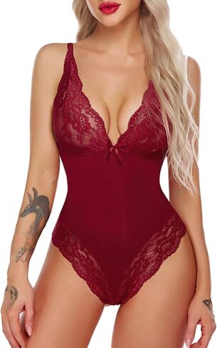 Avidlove Women Lingerie Bodysuit Snap Crotch Teddy One Piece Babydoll in Saudi Arabia
