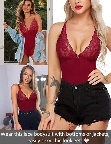 Avidlove Women Lingerie Bodysuit Snap Crotch Teddy One Piece Babydoll in Saudi Arabia
