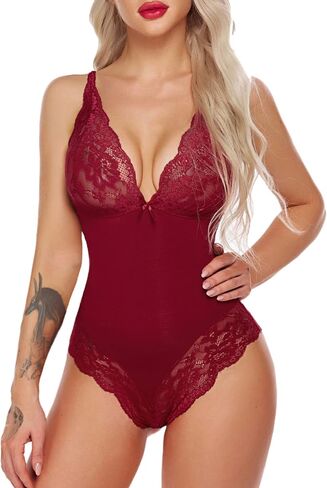 Avidlove Women Lingerie Bodysuit Snap Crotch Teddy One Piece Babydoll in Saudi Arabia