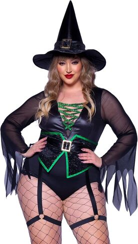 زي Leg Avenue النسائي المكون من قطعتين من Broomstick Witch Babe مع بدلة وقبعة in Kuwait