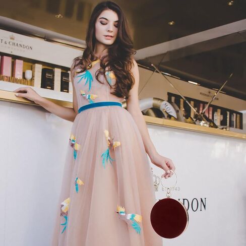 Selighting Round Velvet Clutch Purses for Women Evening Bags Formal Wedding Purse Prom Cocktail Party Clutch Hand Bag in Saudi Arabia
