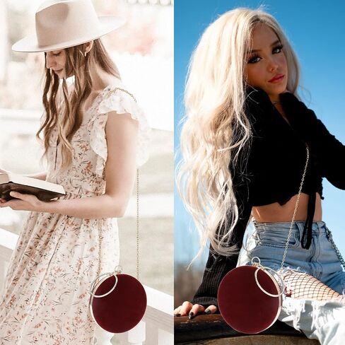 Selighting Round Velvet Clutch Purses for Women Evening Bags Formal Wedding Purse Prom Cocktail Party Clutch Hand Bag in Saudi Arabia