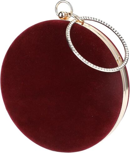 Selighting Round Velvet Clutch Purses for Women Evening Bags Formal Wedding Purse Prom Cocktail Party Clutch Hand Bag in Saudi Arabia