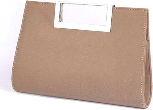 WALLYN'S Clutch Purse for Women PU Leather/Straw Evening Party Metal Grip Cut it out Handbag with Shoulder Chain Strap in Kuwait