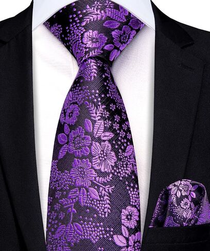 Hi-Tie Silk Boys Tie 8-14 Self-Tied Ties for Boy Paisley Solid Kid Necktie and Pocket Square Set for Wedding in Kuwait