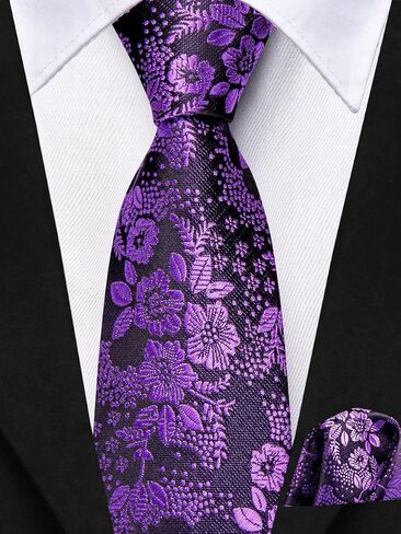 Hi-Tie Silk Boys Tie 8-14 Self-Tied Ties for Boy Paisley Solid Kid Necktie and Pocket Square Set for Wedding in Kuwait