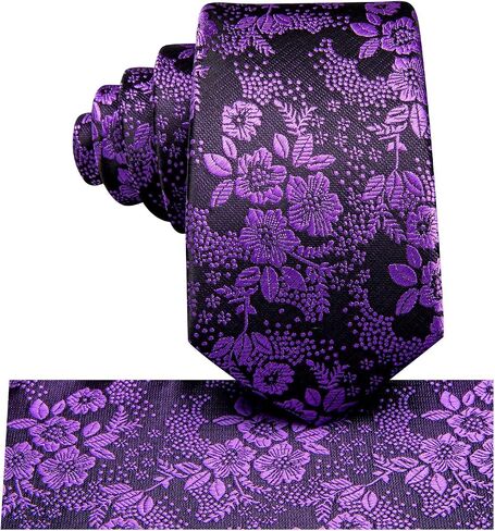 Hi-Tie Silk Boys Tie 8-14 Self-Tied Ties for Boy Paisley Solid Kid Necktie and Pocket Square Set for Wedding in Kuwait
