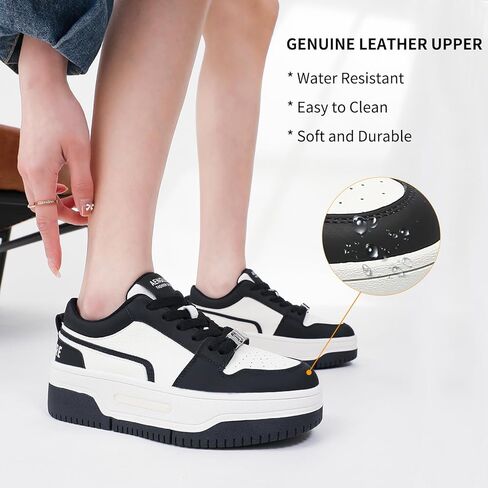 أحذية رياضية نسائية من somiliss مصنوعة من الجلد الطبيعي أحذية تنس ومشي وتزلج غير قابلة للانزلاق أحذية رياضية عصرية مريحة in Kuwait