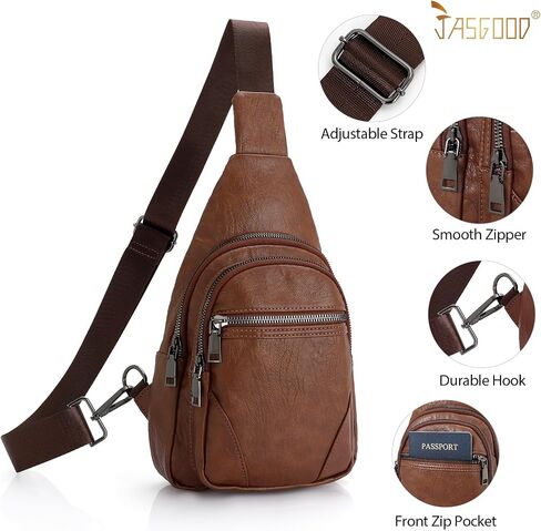 JASGOOD Small Sling Bag for Women Leather Fanny Packs Crossbody Bags Trendy Chest Bag for Travel Anti-Theft Sling Purse in Kuwait