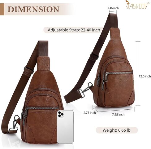 JASGOOD Small Sling Bag for Women Leather Fanny Packs Crossbody Bags Trendy Chest Bag for Travel Anti-Theft Sling Purse in Kuwait