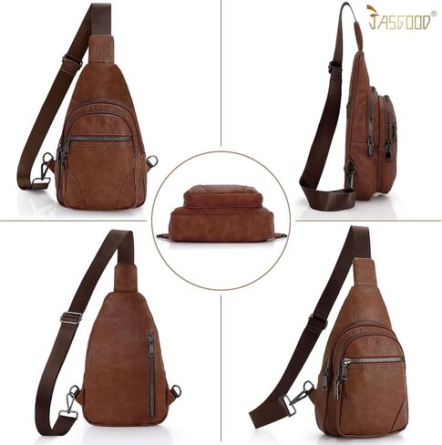 JASGOOD Small Sling Bag for Women Leather Fanny Packs Crossbody Bags Trendy Chest Bag for Travel Anti-Theft Sling Purse in Kuwait