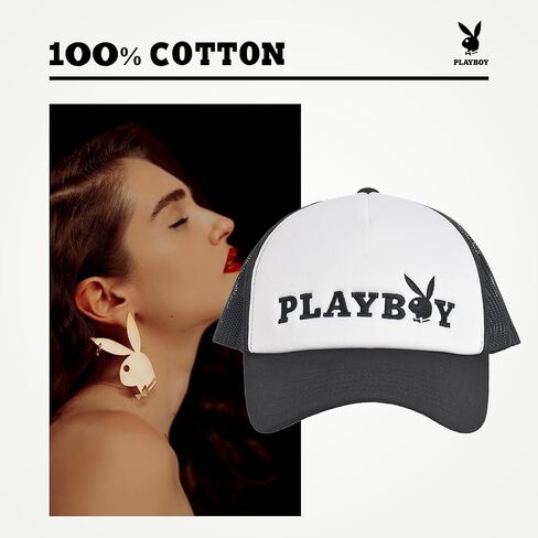 قبعة Concept One Playboy Truck Hat، قبعة بيسبول شبكية قابلة للتعديل مع حافة منحنية in Kuwait