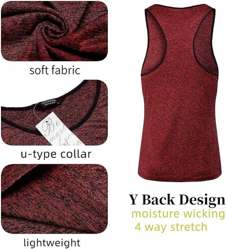 COOFANDY Men's 3 Pack Gym Tank Tops Y-Back Workout Muscle Tee Sleeveless Fitness Bodybuilding T Shirts in Saudi Arabia