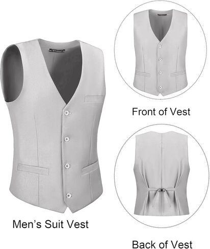LOPEN STU Mens Suit Slim Fit 3 Piece Wedding Outfit Prom Suits for Men Dress Jacket Tux Vest and Pants Set in Kuwait