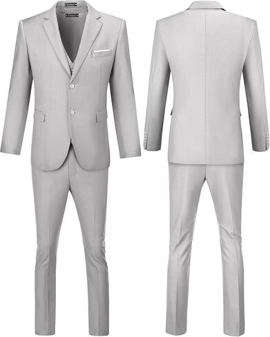 LOPEN STU Mens Suit Slim Fit 3 Piece Wedding Outfit Prom Suits for Men Dress Jacket Tux Vest and Pants Set in Kuwait