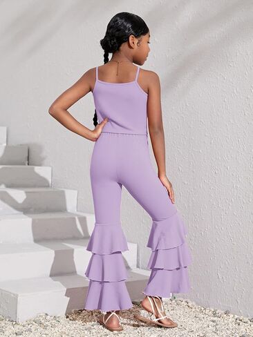 WDIRARA Toddler Girl's 2 Piece Set Sleeveless Cami Top with Ruffle Trim Flare Leg Pants in Kuwait