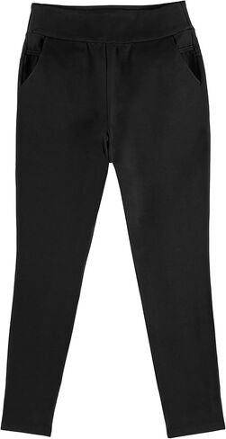 بنطلون تشارلي بيج بونتي للنساء، سروال رسمي مطاطي للنساء، ملابس عالية الخصر للعمل مع جيوب، S-4XL أسود in Kuwait