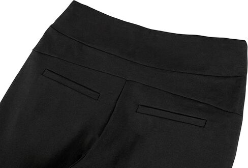 بنطلون تشارلي بيج بونتي للنساء، سروال رسمي مطاطي للنساء، ملابس عالية الخصر للعمل مع جيوب، S-4XL أسود in Kuwait