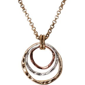 SPUNKYsoul Boho 3 Circle Pendant Handmade Earth Ocean Necklace Jewelry for Women Gold Silver Copper Rose Gold Multi-Metal