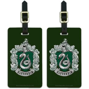 Harry Potter Slytherin Painted Crest Luggage ID Tags Carry-On Cards - Set of 2 in Kuwait