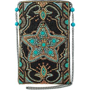 Mary Frances Lone Star Crossbody Clutch, Key Fob & Phone Bag Western Handbag Style, Black & Multi Color Options