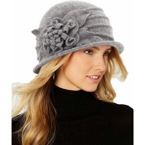 Round Cloche Hat for Women Vintage Wool 1920s Cloche Winter Hat in Kuwait