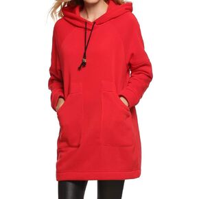 Qearl Women XMAS Autumn Loose Warm Pocket Pullover Hoodie Tunic Sweatshirt (L, Red) in Kuwait