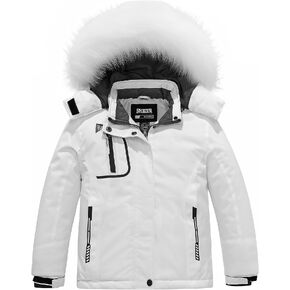 Skieer Girl's Waterproof Ski Jacket Windproof Winter Jacket Fur Hooded Rain Coat