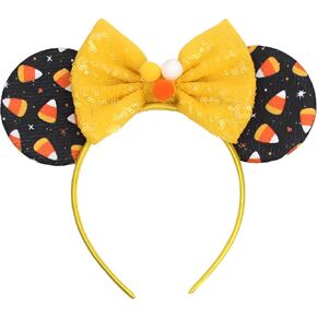 FBYLMP Halloween Mouse Ears Bow Headband, Glittering Hair Band Party Princess Decoration Cosplay Costumes for Girls Women in Saudi Arabia