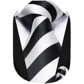 HISDERN Mens Ties Formal Striped Tie and Handkerchief Set Business Woven Pocket Square Striped Necktie Wedding College