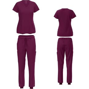 Beverly Hills Uniforms Women's STRETCH Medical Nursing Jogger Uniform Scrub Set Top with Pant 7 COLORS in Kuwait