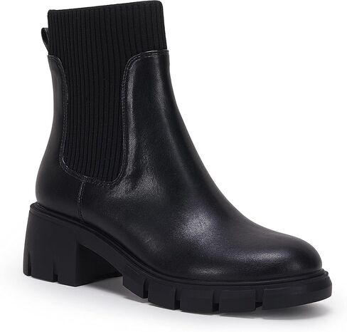 Ruanyu Womens Platform Ankle Boots Elastic Chunky Block Heel Chelsea Booties Lug Sole Non-Slip Combat Shoes in Saudi Arabia