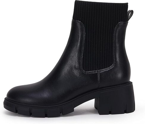 Ruanyu Womens Platform Ankle Boots Elastic Chunky Block Heel Chelsea Booties Lug Sole Non-Slip Combat Shoes in Saudi Arabia