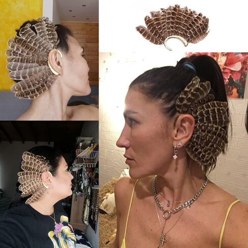 ايديال واي قطعة واحدة (الاذن اليسرى) للجنسين، اساور اذن كبيرة من الريش بدون ثقب، اساور واقراط للاساور واللفافات، معدن, معدن, ان ايه in Kuwait