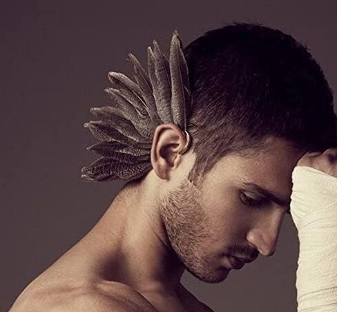 ايديال واي قطعة واحدة (الاذن اليسرى) للجنسين، اساور اذن كبيرة من الريش بدون ثقب، اساور واقراط للاساور واللفافات، معدن, معدن, ان ايه in Kuwait