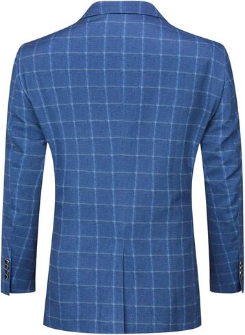 Cloudstyle Mens 3-Piece Plaid Suit Set Modern Fit Jacket Tux Blazer Vest Pants in Kuwait