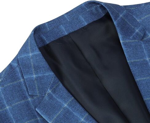 Cloudstyle Mens 3-Piece Plaid Suit Set Modern Fit Jacket Tux Blazer Vest Pants in Kuwait